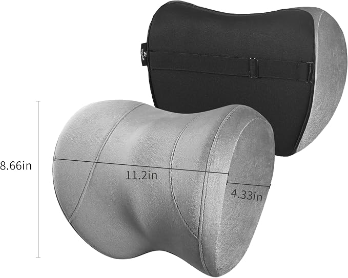 Car Neck Pillow Adjustable Up and Down Style 2 Pack,Car Headrest Pillow for Neck Support Relieves Driving Fatigue, Soft Memory Form and Ergonomic Design Fits Most Heights and Car Seats (Gary)