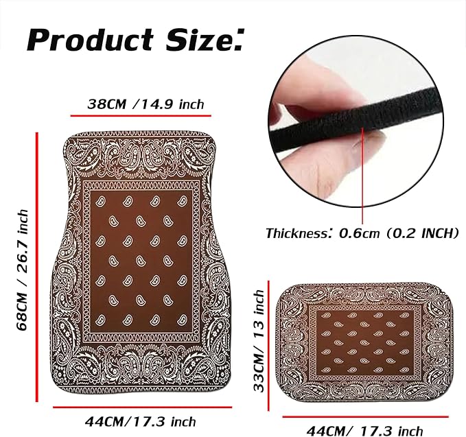 Car Floor Mats Non-Slip Automotive Floor Mats All-Weather Front Rear Car Floor Foot Mat Sets of 4 Pieces Foot Mats Rugs Carpet for Car Trucks SUV Sedans (Brown)