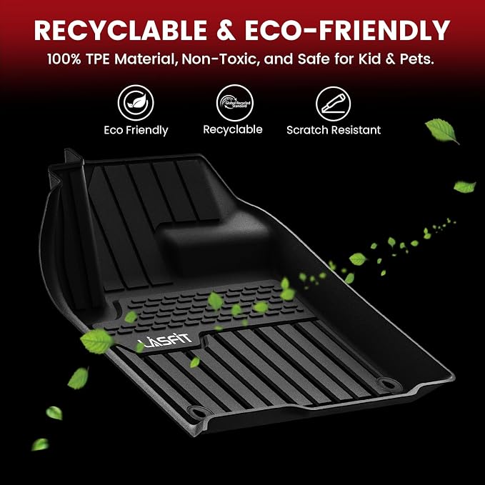 LASFIT Floor Mats for Range Rover Sport 2014-2022 (Not for Discovery/Evoque), TPE All Weather Custom Fit for Land Rover Sport Floor Liners 1st & 2nd Row Car Mats, Black, Easy to Clean