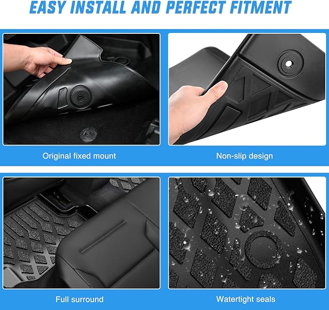 Nilight TPE Floor Mats for Cadillac CT5 2019 2020 2021 2022 2023 2024 All Weather Custom Fit Heavy Duty Floor Liners