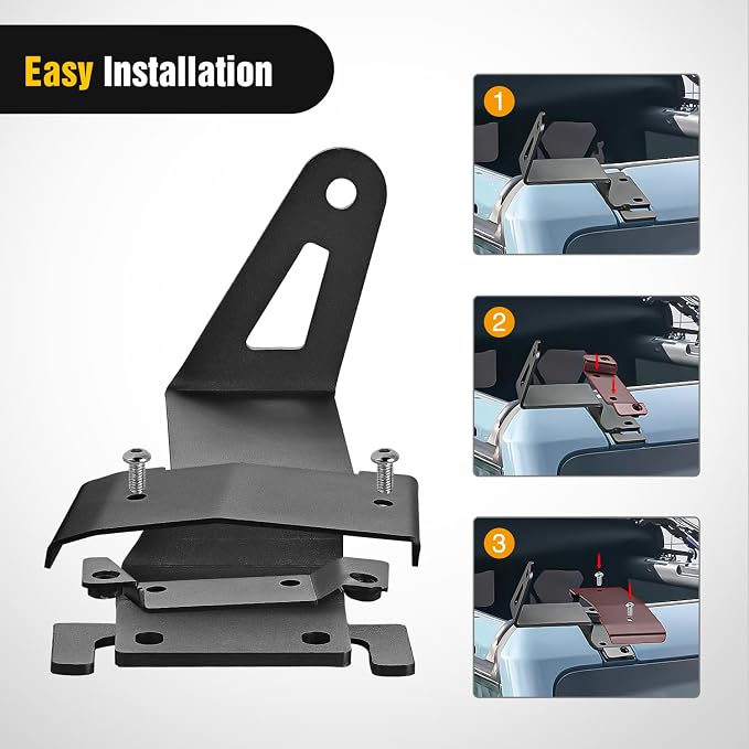 Nilight 2PCS 52” Straight LED Light Bar Mounting Bracket Over-Windshield Mount Kit for 2021 2022 2023 2024 2025 2026 Ford Bronco 2/4 Door (1 Pair, Black)