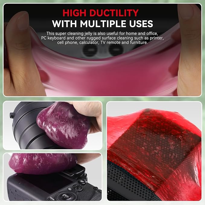 Auto Dynasty Car Cleaning Gel 5 Pack, Car Detailing Kit Cleaner Slime Putty Jelly, Car Interior Air Vent Dust Cleaner for Camera and Keyboard, Auto Detailing Tools Gifts for Men Women