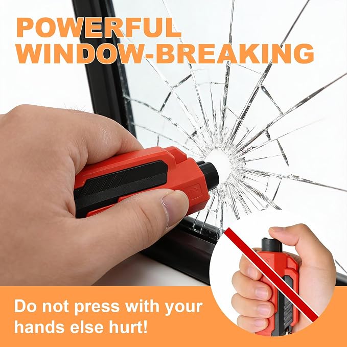 8PCS Car Window Breaker Seatbelt Cutter, Portable 2 in 1 Seatbelt Cutter and Window Glass Breaker Keychain Emergency Escape Tool for Cars