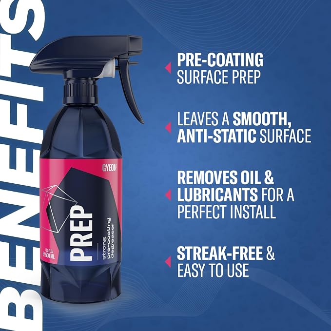Gyeon Prep Paint Cleaner and Degreaser for Ceramic Coating Installs 500ml | Pre-coating surface cleaner strips oils and wax residue from paint so ceramic coatings bond correctly and last longer.