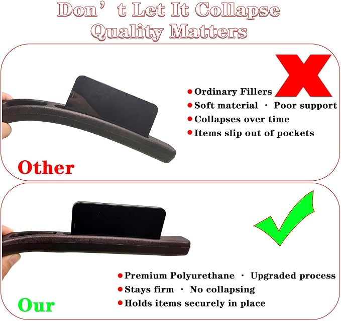 Car Seat Gap Filler Organizer of 2, 2 in 1 Car Gap Filler(Red) | Universal Gap Filler with Storage Pockets, No Drop Seat Guard for Phones Keys Cards,Car Accessories for Most Cars Trucks SUVs