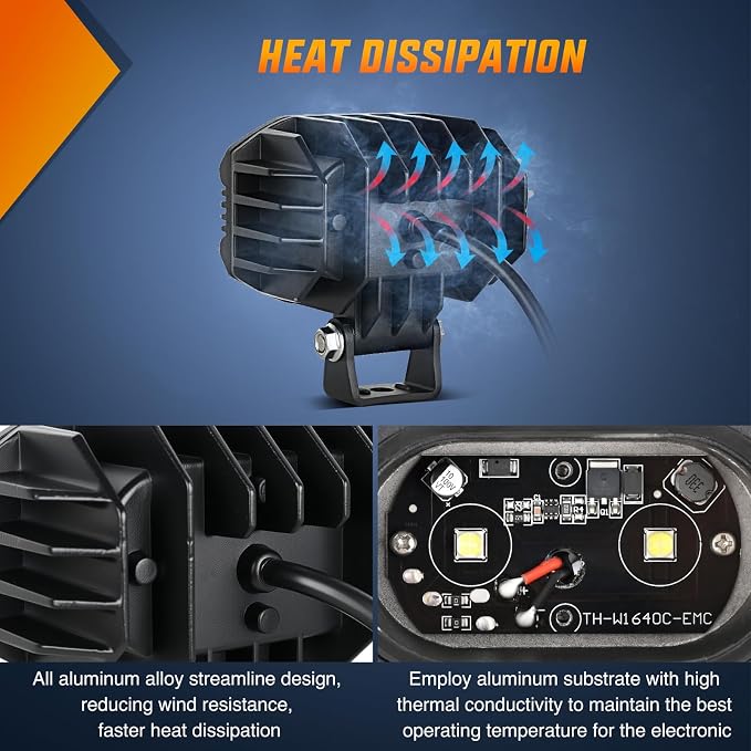 Nilight LED Pod Light 24W 4 Inch 2PCS White Flood Beam Driving Lights LED Pods IP67 Waterproof Auxiliary Offroad Lighting for Truck Tractor SUV ATV UTV Golf Cart Boat Motorcycle Dirt Bike
