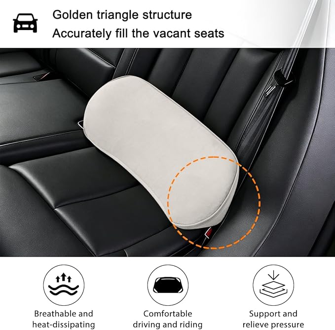 Zpana Car Lumbar Support Pillow, Memory Foam Vehicle Seat Lower Back Support Cushion for Back Pain Relief & Sciatica, Comfortable Auto Driver Seat Pad, Universal for Vehicles (Beige)