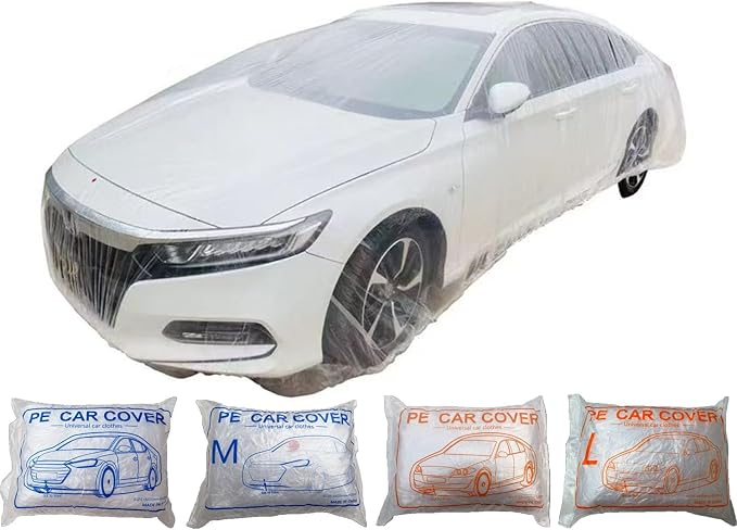 High-Weight Thickened Plastic car Cover, Garage dust Protection, Weatherproof for rain and Snow Outdoors, Size 13Ft x 22Ft, Widened Elastic Band，Universal Protective Accessories for Most Cars