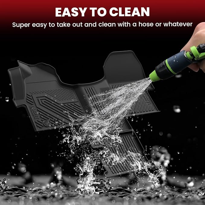LASFIT Floor Mats for Mercedes Benz Sprinter 1500/2500/3500/4500 2019-2026 | LASFIT Car Mats for Sprinter 2019-2026( Fit Cargo Van & Cab Chassis), All Weather TPE Non-Slip, 1st Row with Aisle Liner