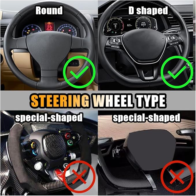 JOYCOURT 15 Inch Bling Soft Leather Car Steering Wheel Cover, Red | Colorful Rhinestones Design, Auto Elastic Protector for Women Girls, Crystal Diamond Car Accessories for Most Cars, SUVs