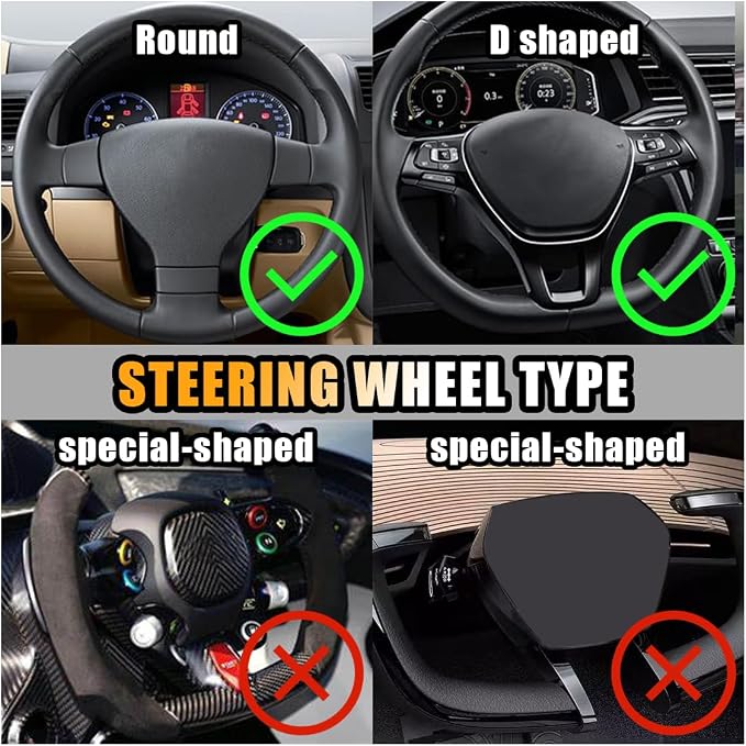 JOYCOURT 15 Inch Bling Soft Leather Car Steering Wheel Cover, Beige | Colorful Rhinestones Design, Auto Elastic Protector for Women Girls, Crystal Diamond Car Accessories for Most Cars, SUVs