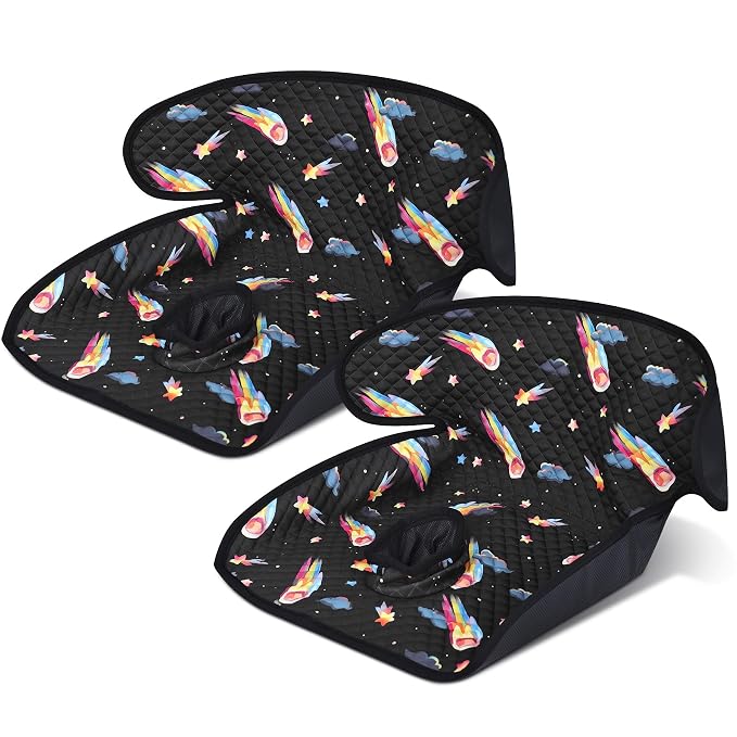 Babenest Car Seat Potty Protector Cover -Waterproof Carseat Training Liner for Baby &Toddler Shower Gift, Dry Piddle Pee Pad with Fun Designs for Strollers & Infant Car Seats (2pcs Meteor-Black)