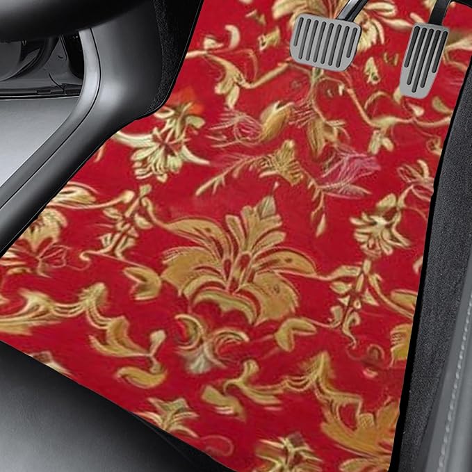 Car Floor Mats Non-Slip Automotive Floor Mats All-Weather Front Rear Car Floor Foot Mat Sets of 4 Pieces Foot Mats Rugs Carpet for Car Trucks SUV Sedans (FUGU-05)