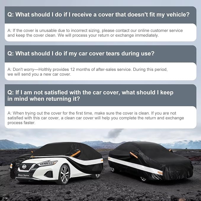 10 Layers Car Cover Custom Fit for Nissan Maxima (1988-2026), Waterproof All Weather for Automobiles, Outdoor Full Cover Sun Dust Rain Protection with Cotton. Black