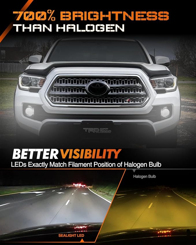 SEALIGHT H16 H11 H8 LED Fog Lights, 10000 LM 6500 K Cool White H8 Fog lamp Lights or Daytime Running Lamp, Pack of 2