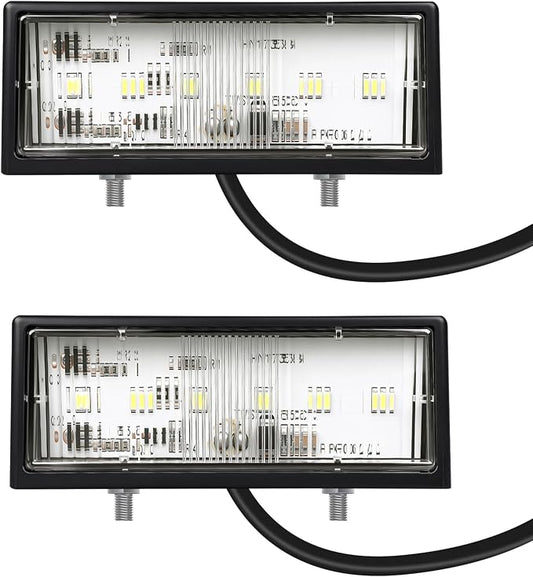 2Pcs LED License Plate Lights, 10V/30V Submersible 6 SMD Car Rear License Plate Lamps for Car, Trailer, Lorry, Caravan, Boat, Vehicle or Truck DOT SAE Compliant, ABS Housing