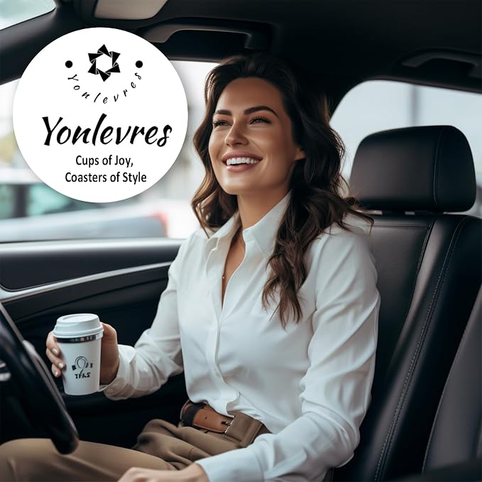 Yonlevres Car Coasters for Cup Holders，2.75" Anti Slip Rubber Mat with A Finger Notch, 2 Pack Car Cup Holder Coasters for Car Interior Accessories for Women Men Skeleton Skull