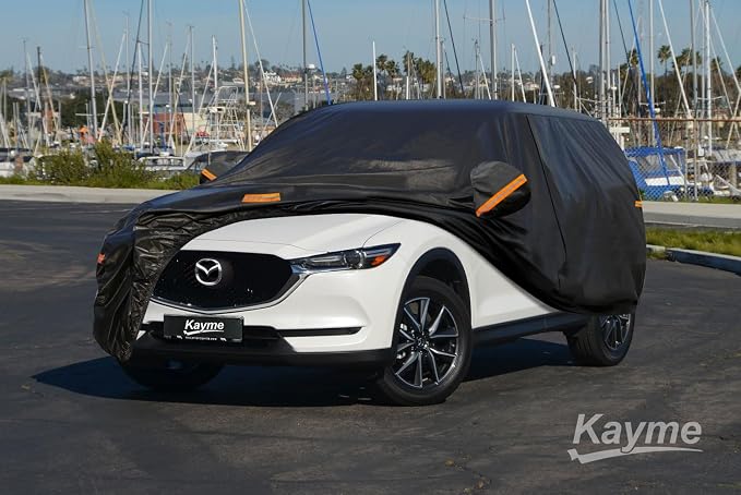 Kayme 7 Layers SUV Car Cover Custom Fit for Mazda CX-5 CX5 CX50 CX-50 (2012-2026) Waterproof All Weather for Automobiles, Outdoor Full Cover Rain Sun UV Protection.Black