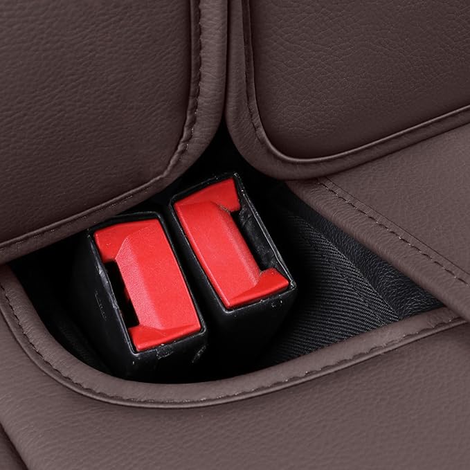YIERTAI Rear Seat Covers Compatible with Chevy Silverado GMC Sierra for 2007-2023 2024 2025 2026 1500/2500/3500HD Trail Boss Z71 Leather Split Bench 50/50 40/60(1 Rear Seat Cover/Brown)