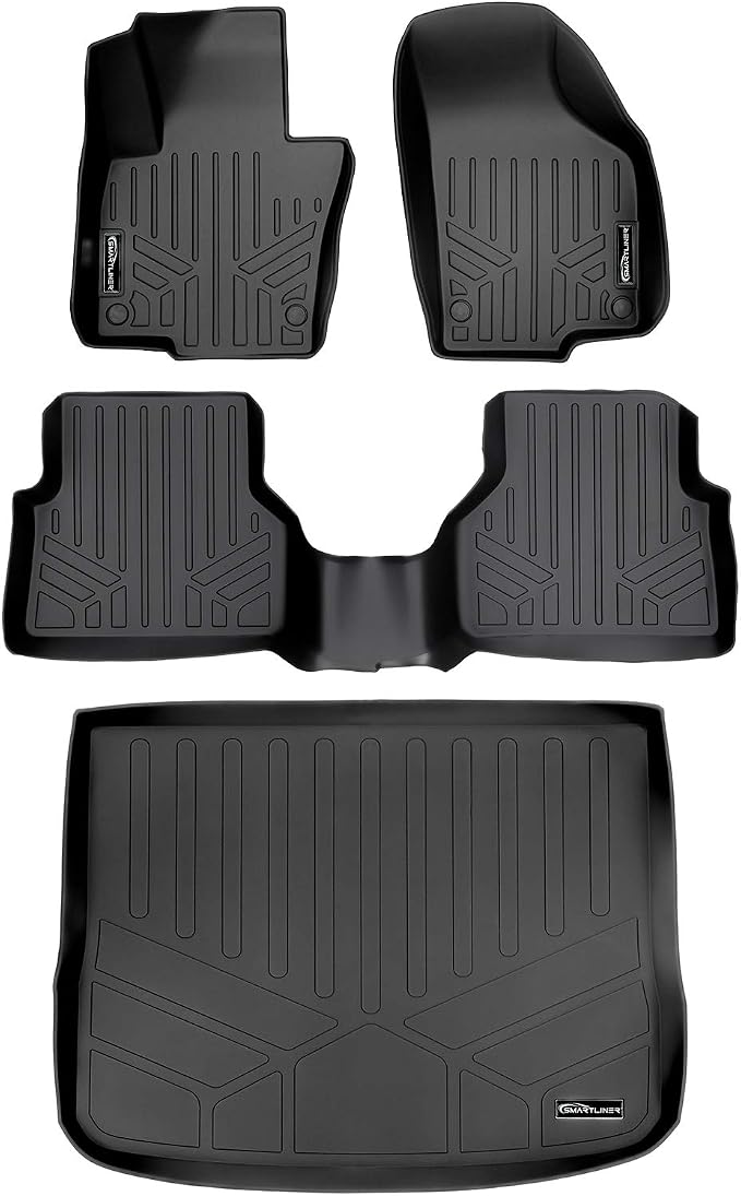 SMARTLINER Custom Fit Floor Mats 2 Rows and Cargo Liner Set for 2009-2017 Volkswagen Tiguan