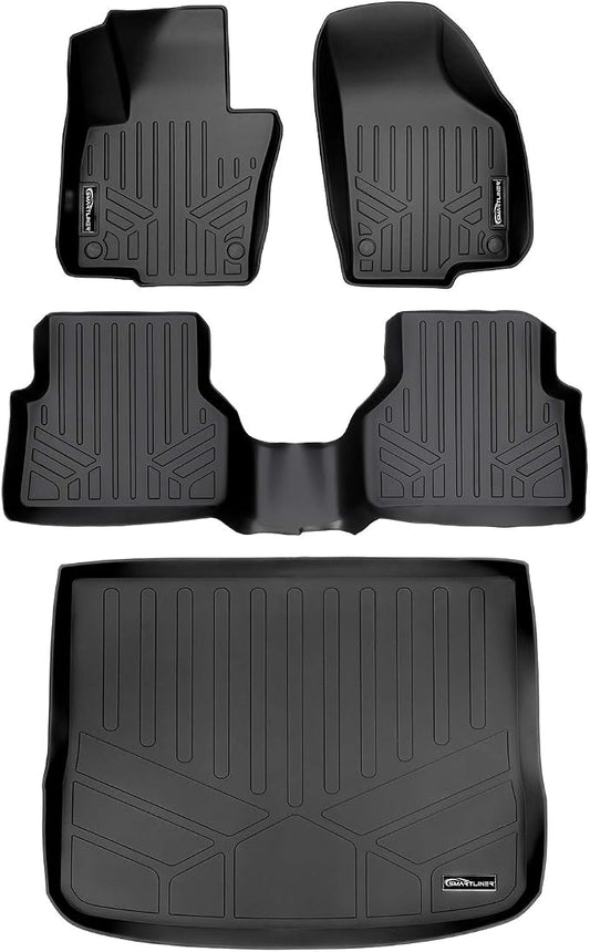 SMARTLINER Custom Fit Floor Mats 2 Rows and Cargo Liner Set for 2009-2017 Volkswagen Tiguan