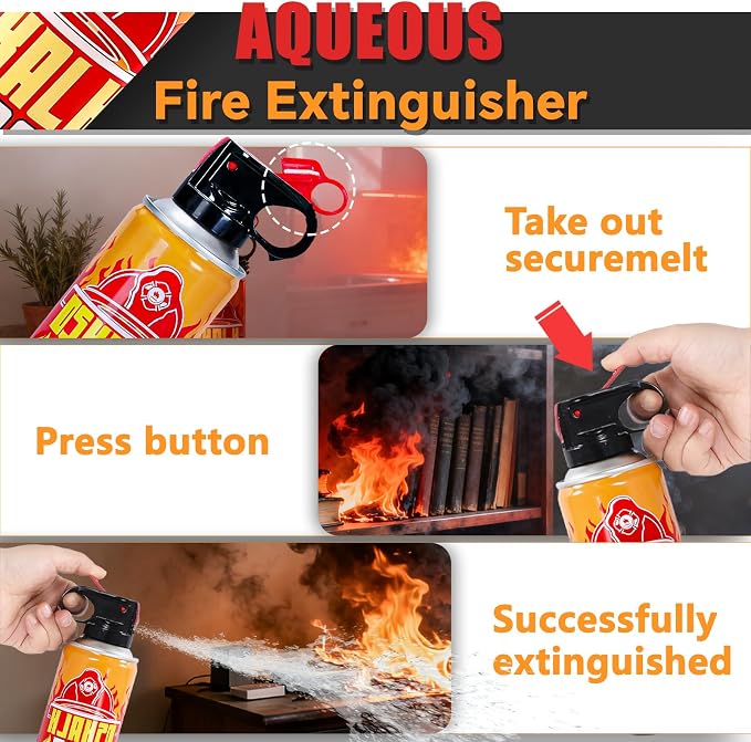2PCS Mini Fire Extinguishers for Vehicle & Home & Kitchen- Small Portable Car Fire Extinguisher Kit with Brackets - Stay Safe Emergency Suppression for Motorcycle & RV & Kitchen