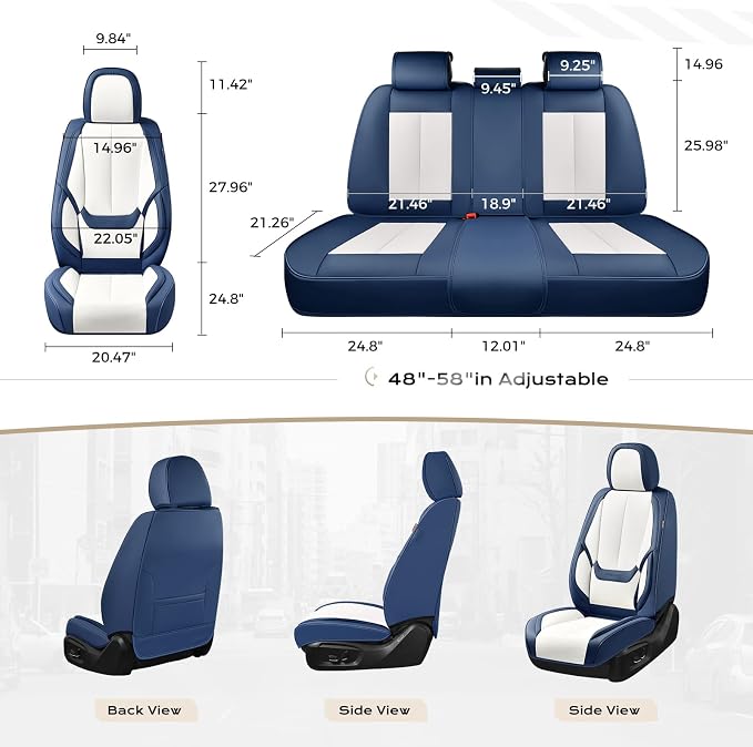 Coverado Car Seat Covers, Seat Covers for Cars, Waterproof Leather Auto Seat Protectors, Leather Car Seat Cushion, Car Interiors Accessories Universal Fit for Most Cars