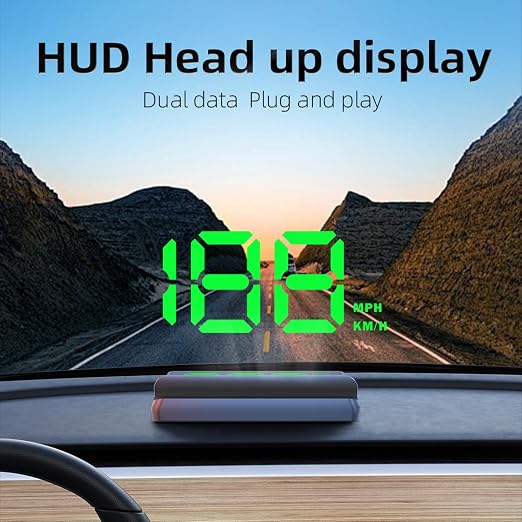 AZIJYV Heads up Display for Cars Digital Speedometer for Car,Speedometer with Overspeed Warning & Auto Brightness Adjustment,speedometer for car with Real-Time Speed Projection for All Vehicles