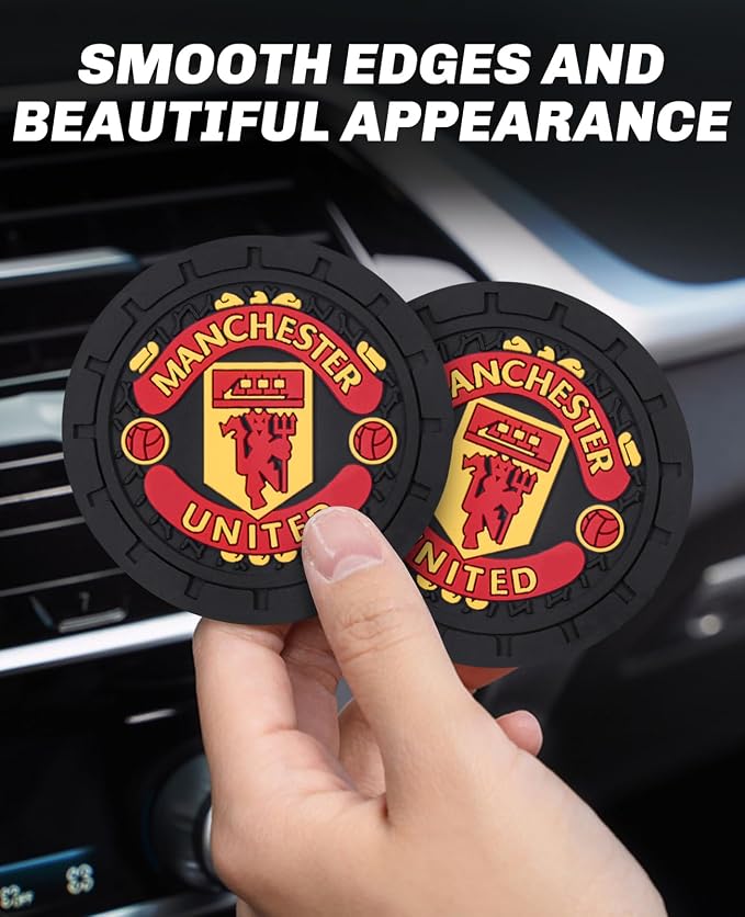 Cup Holder Insert Coaster for Manchester United UEFA UCL Fans,Anti Slip Car Cup Coaster Interior Accessories