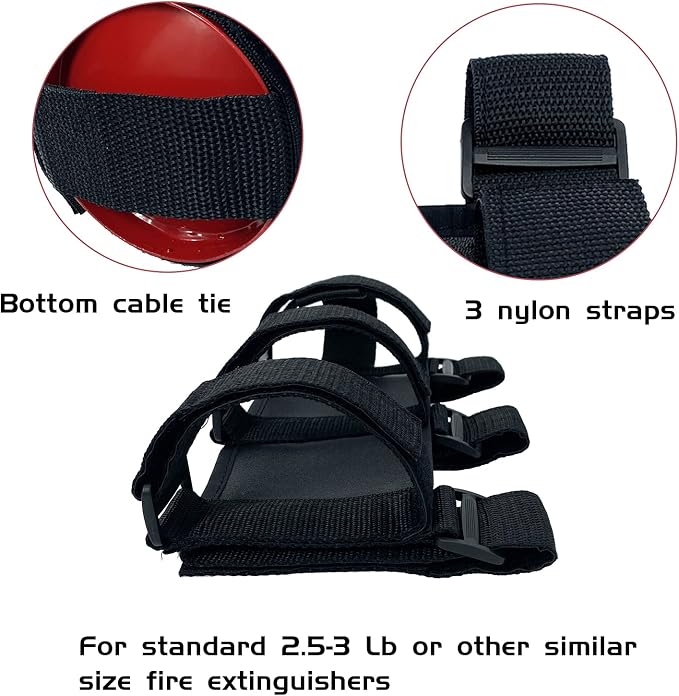 Car Roll Bar Fire Extinguisher Holder Replacement for Jeep Wrangler CJ YJ TJ LJ JK JKU JL JLU, Polaris Ranger RZR General RS1, Can Am Maverick X3 & More - Adjustable Extinguisher Mount Strap