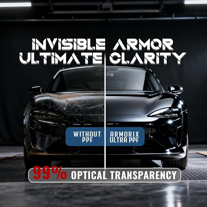 Rockrose Ultra Gloss TPU Clear PPF Film for Car Paint Protection 30 in x 50FT Self-Healing, UV Protection, Scratch & Stain Resistant Hydrophobic, Wet Installation, Strong Adhesive, 7.5 mil Thickness
