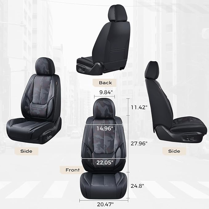 Coverado Car Seat Covers, Seat Covers for Cars, Waterproof Leather Auto Seat Protectors, Leather Car Seat Cushion, Car Interiors Accessories Universal Fit for Most Cars