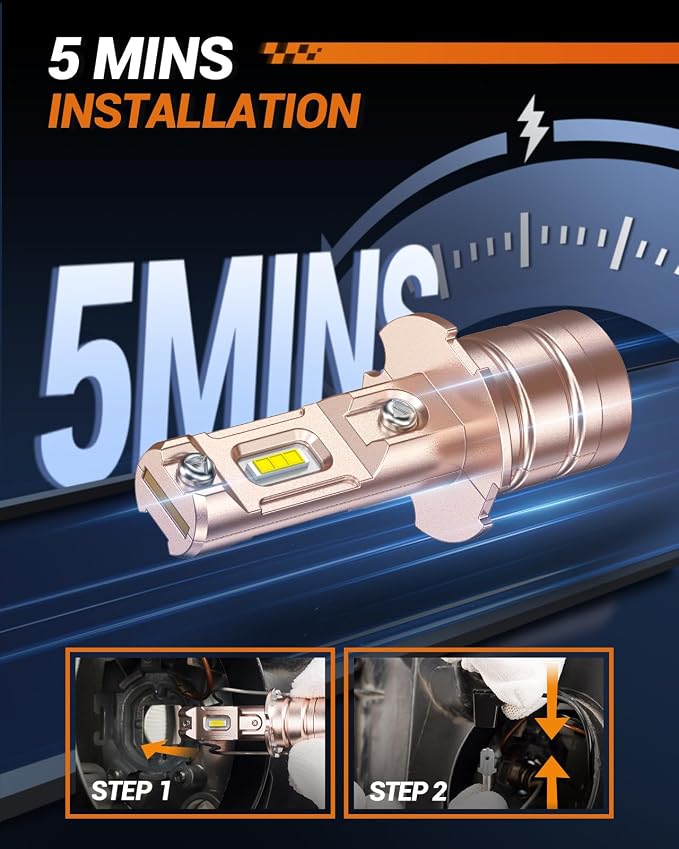 SEALIGHT H3 LED Bulb or DRL, 14000LM H3ll H3 LED Fog Light Bulb, 6500K 600% Brightness Super Heat Dissipation Performance, Plug-n-Play, Pack of 2