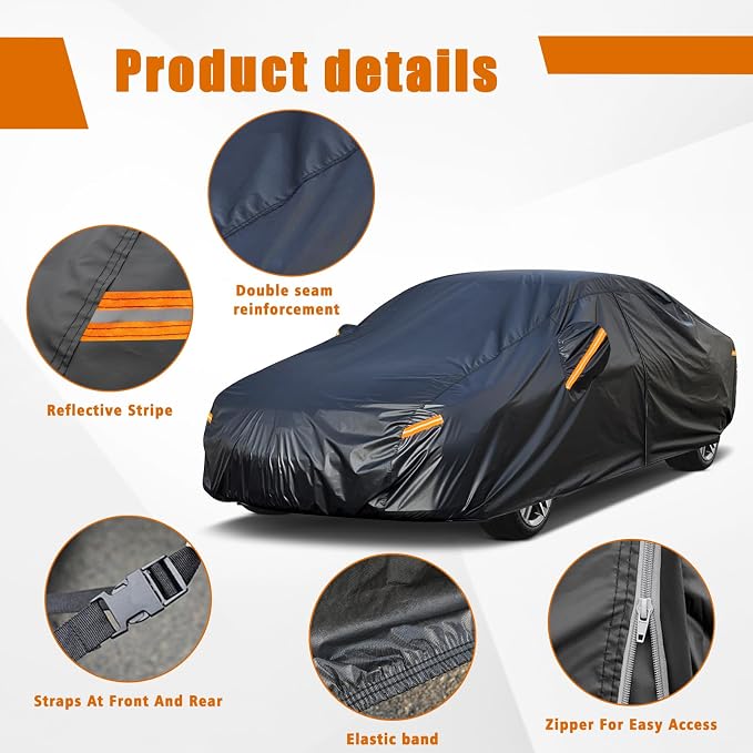 Kayme 7 Layers Car Cover Custom Fit for Mercedes Benz CLK 200 280 320 350 430 500 (1997-2009) Waterproof All Weather for Automobiles, Outdoor Full Cover Rain Sun UV Protection.