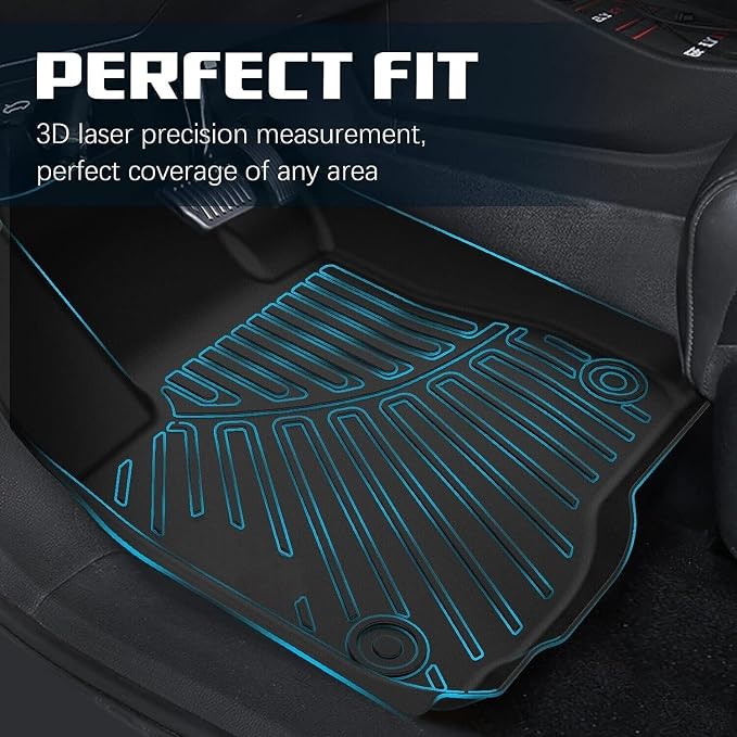 All Weather Rubber Car Floor Mats Compatible with 2008-2012 Honda Accord TPE Rubber Full Set Includes 1st 2nd Row Front Floor Mat(for 2008-2012 Honda Accord)