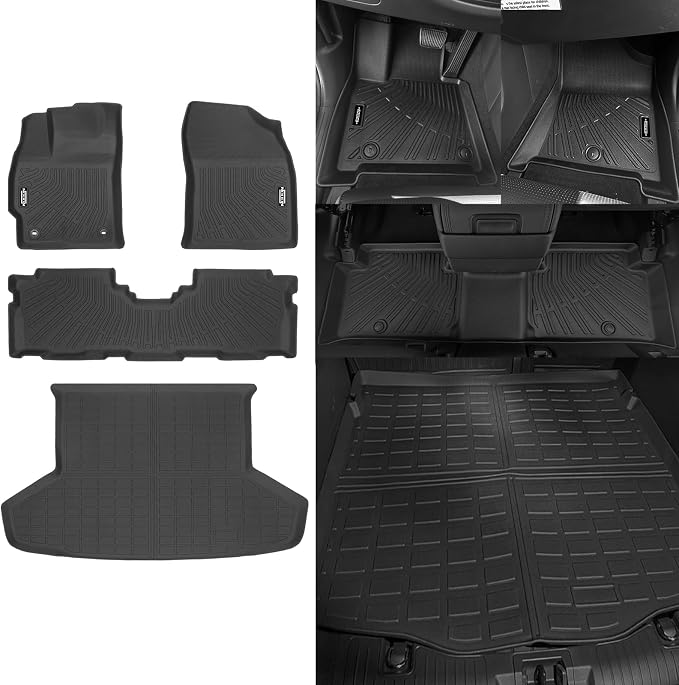 Custom Fit Floor Mats for Toyota Prius V 2012-2017 | All Weather TPE Floor Liners with Trunk Mat | Odorless Interior Accessories