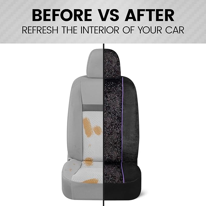 BDK Black Stardust Car Seat Covers for Front Seats, 2 Count.Glitter Pattern Front Seat Cover Set with Matching Headrest, Sideless Design for Easy Installation, Fits Most Car Truck Van and SUV (1 Pack)