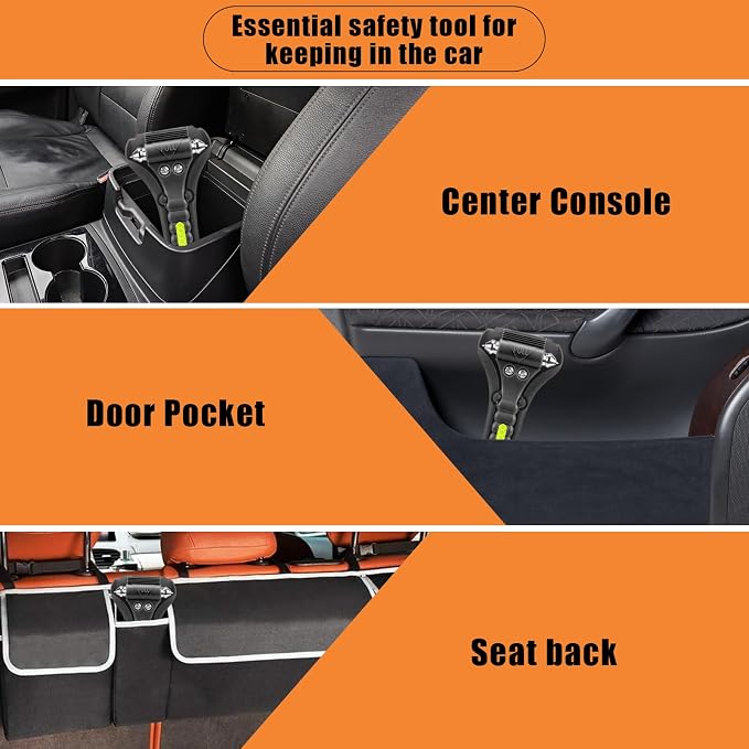 8PCS Car Window Breaker, Glass Breaker, Window Breaker Seatbelt Cutter, 2-in-1 Car Safety Hammer with One Second Emergency Glass Hammer, Safety Emergency Car Escape Tool for Car, Office, Home