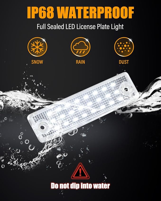 LESAUCE LED License Plate Light For 1996-2024 Toyota 4runner, 2008-2022 Sequoia, 6000K White, Tag Lamp Assembly Replacement, Pack of 2