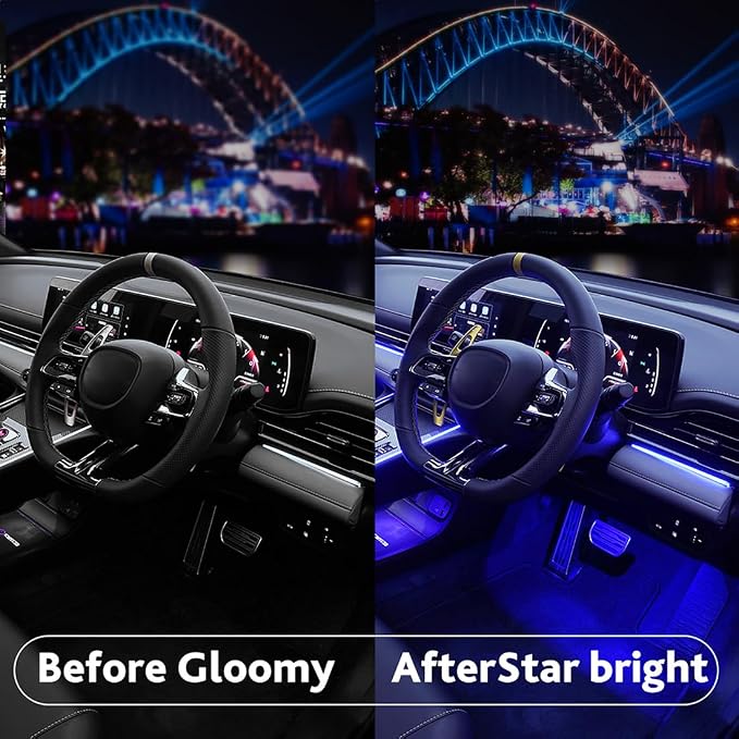 Car LED Interior Lights,Interior RGB Lights,8 Colors Car Atmosphere Lights,Car LED Strip Light with,Sync Music,5V USB Car Led Lights.