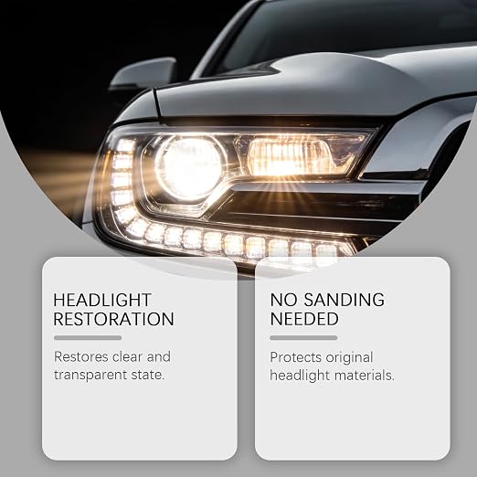 Cleardrive Headlight Restoration Kit, Headlight Restoration Kit, Headlights Cleaner and Restorer Kits, Limpiador De Faros Delanteros De Carro, Polimero Liquido para Restaurar Faros (1 Set)