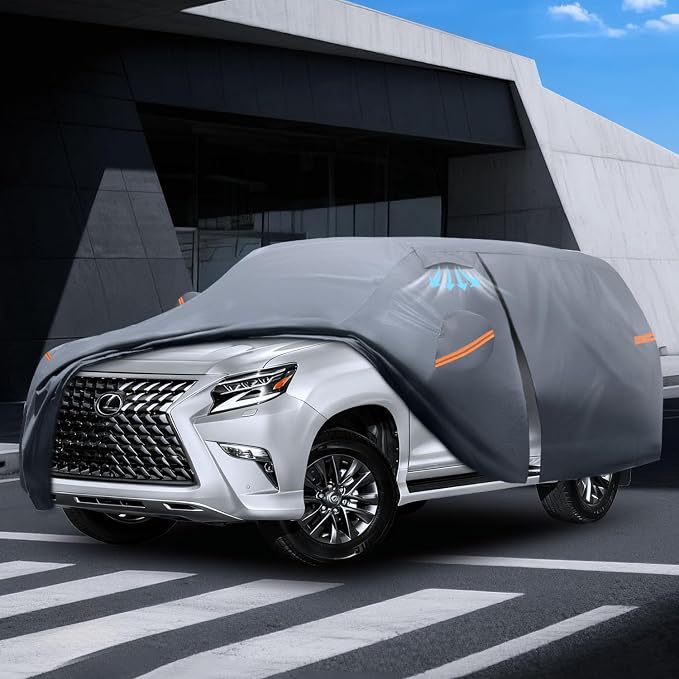 Waterproof Lexus GX GX460/GX470/550(2013-2026) Car Cover with Breathable Vents, [Upgrade] Premium Covers with Cotton Liner and Zipper Door,Sun Rain Snow Dust Uv Protection.(Gift with Towel)