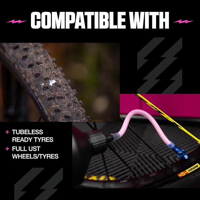 Muc-Off No Puncture Hassle Tubeless Sealant - Advanced Bicycle Tyre Sealant with UV Tracer Dye That Seals Tears and Holes Up to 6mm
