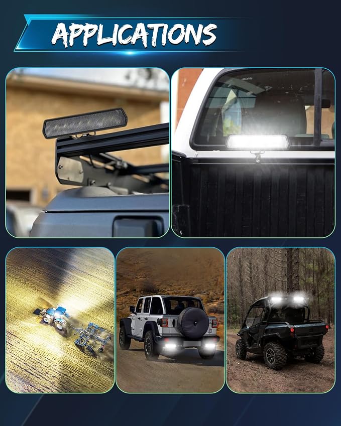 6 Inch Light Bar, SWATOW INDUSTRIES CREE LED Pod Lights Diffusion 6 Inch Driving Light Bar Scene Lights for Truck Pickup Off Road Wrangler Toyota UTV Tractor Heavy Duty Boat