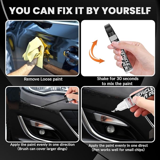 Pearl Black Touch Up Paint for Cars, Universal and Color Accurate Automotive Scratch Repair Pen, Lasting Auto Scratch Remover, Quick Drying, Weather Resistant, Easy to Use, Versatile Use