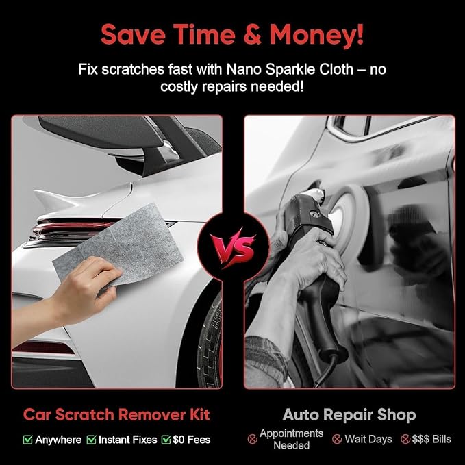 Nanopolix Scratch Remover for Vehicles - 2026 Upgrade Car Cloth Scratch Remover, Quick Fix Removal Paste for Deep Scratch Repair, All Paint Colors Polishing Kit