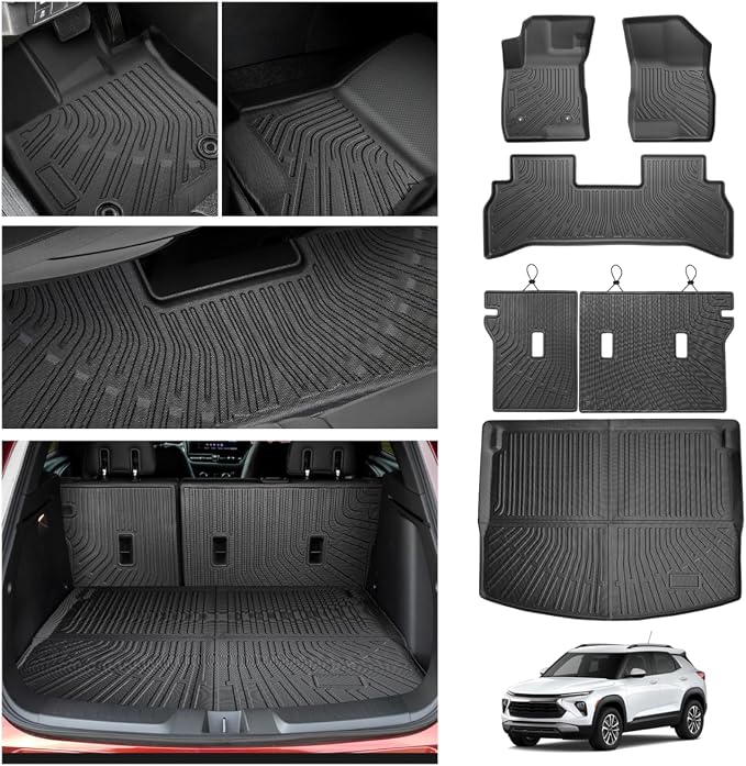 Cartist Floor Mats for Chevy Trailblazer FWD 2021-2025 2026, All Weather Cargo Liner for Trailblazer Accessories, Heavy Duty Car Mats, Car Accessories (Only Fit Cargo in Upper Deck Position)