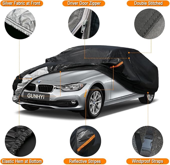 GUNHYI 7 Layer SUV Car Cover Custom Fit Infiniti QX60 (2013-2025) Waterproof All Weather, Heavy Duty Outdoor Snow Sun Rain Uv Protection (Ships from US Warehouse, Delivery 3-8 Days)