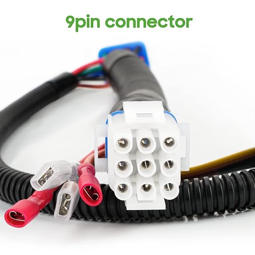 10L0L Golf Cart Short Headlight Wiring Harness for Club Car Precedent | Electric Cart (2004-Up, 12-Pin), with Switch, Plug and Play
