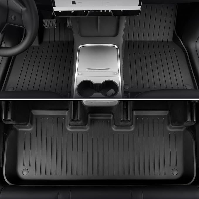 Floor Mats for 2024-2021 Tesla Model Y, Full Coverage All Weather Floor Mat Cargo Liner Trunk Mat Frunk Backrest Mats Accessories (Not fit 7Seat & Juniper)